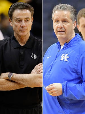 Louisville's Rick Pitino and Kentucky's John Calipari are archrivals but in a similar neighborhood in terms of compensation.