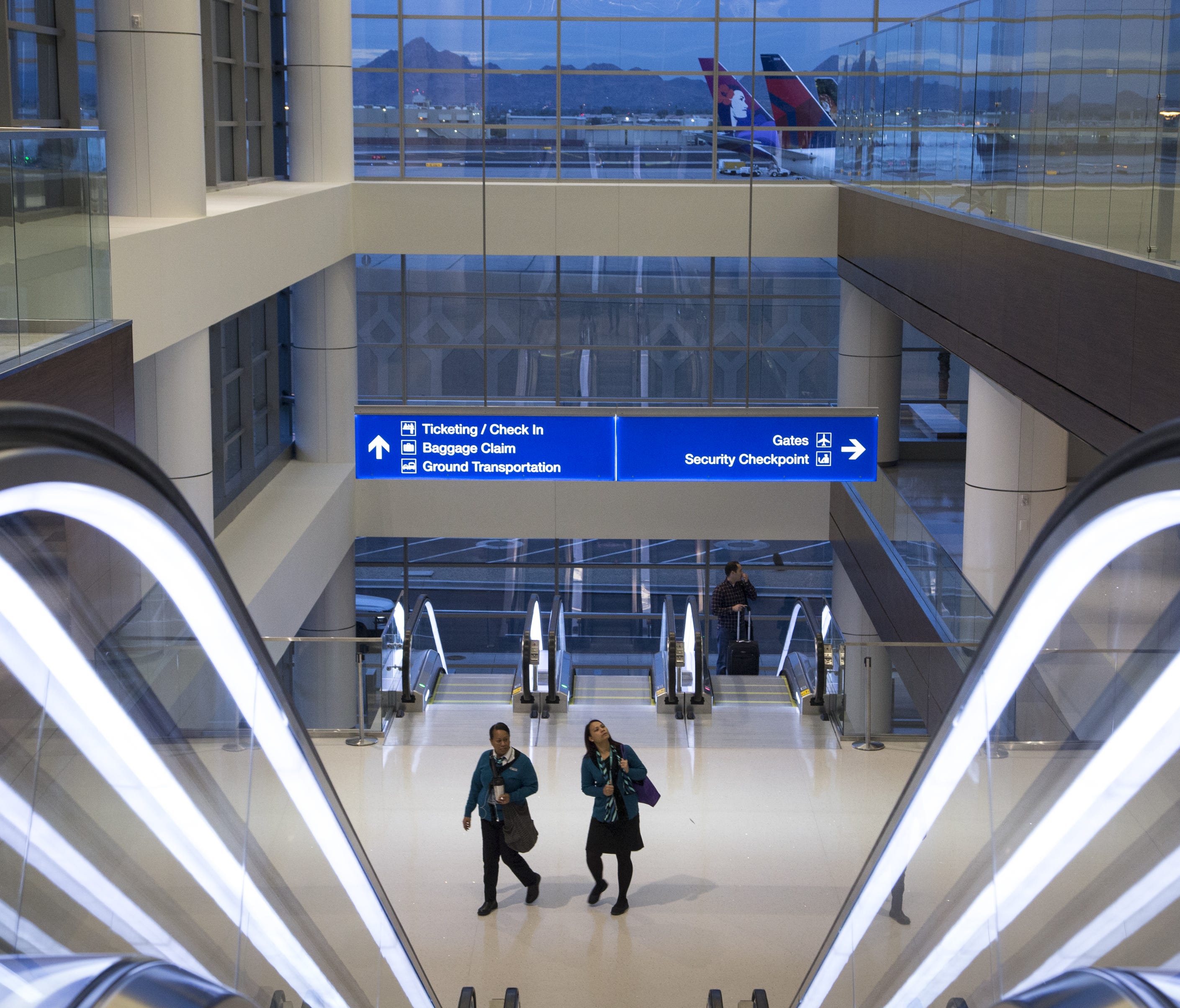 Phoenix Sky Harbor International Airport's Terminal 3 opened today, December 6, 2016, after it's first phase makeover in Phoenix.