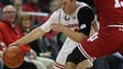 Wisconsin guard Brad Davison drives on Indiana forward