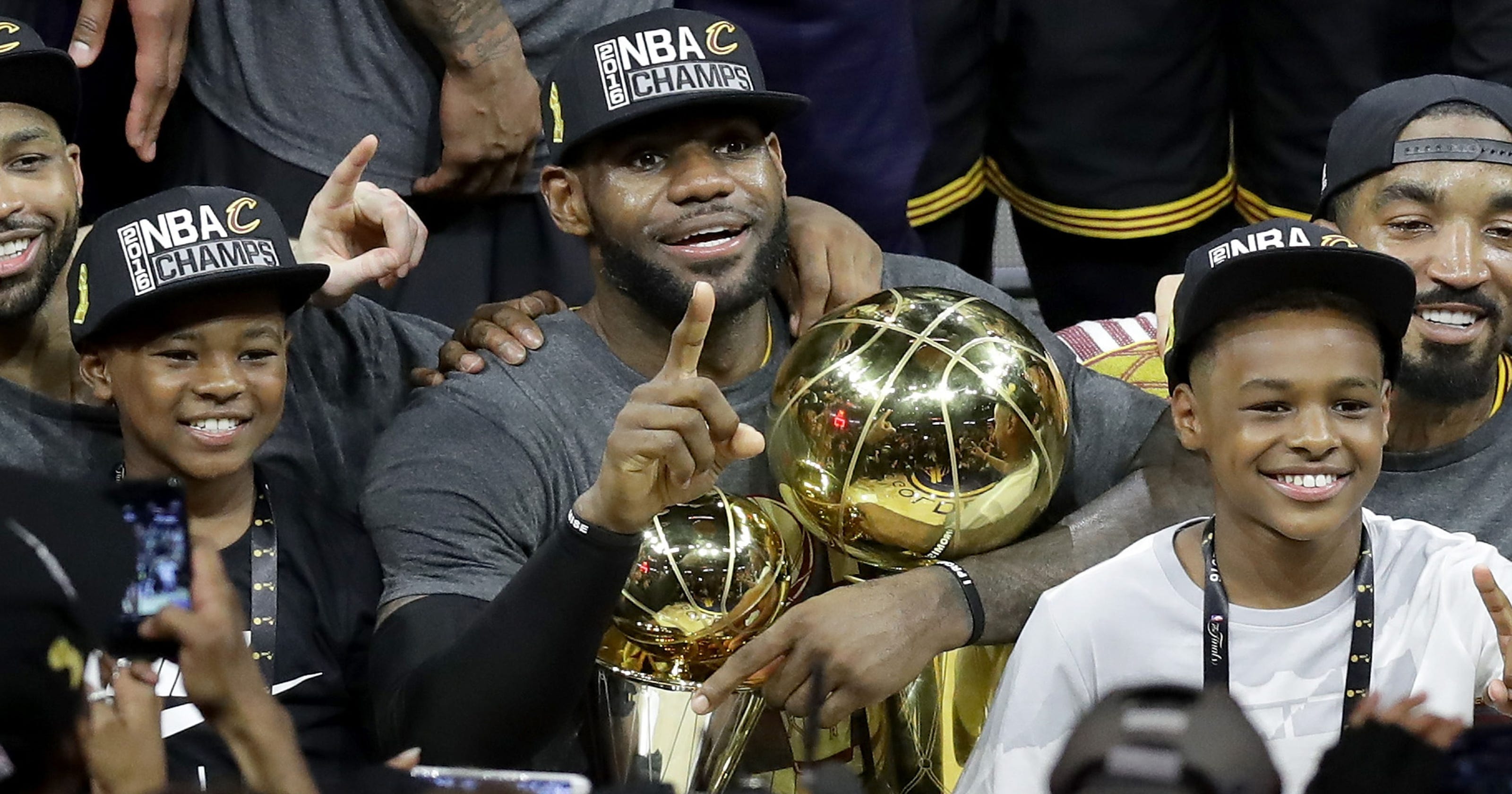 See LeBron James and his 13-year-old son work out together