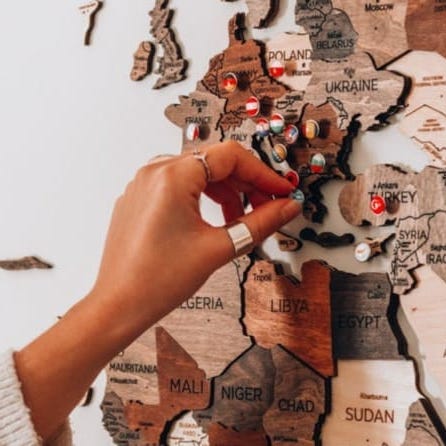 5-Year Wedding Anniversary: Wooden World Map