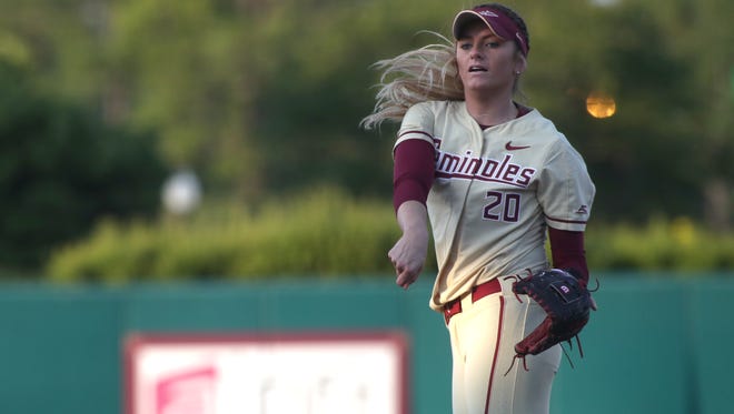 FSU’s Kylee Hanson pitches against Florida during their game at JoAnne Graf Field on Wednesday. 