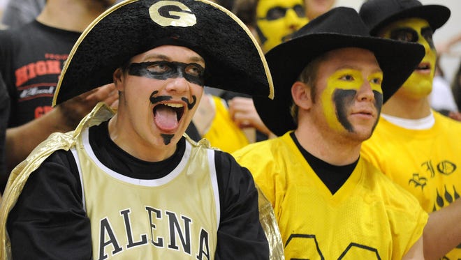 Galena fans cheer on their team against Douglas on Tuesday, Jan. 27, 2009 at Galena High School.