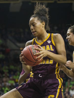 Central Michigan's Tinara Moore is the reigning Mid-American Conference Player of the Year. She also repeated as the MAC Defensive Player of the Year, the fourth time that’s been done in MAC history.