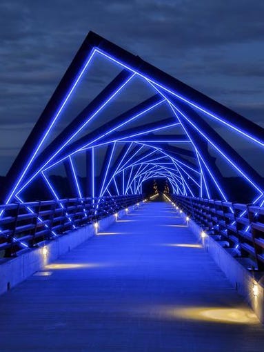 High Trestle Trail is a rail trail running 25 miles from Ankeny, Iowa, to Woodward, Iowa.