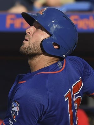 Tim Tebow has struck out five times in his first 25 at bats with St. Lucie, compared to 69 strikeouts in 214 plate appearances for Columbia (S.C.) in the South Atlantic League.