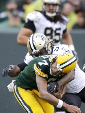 Green Bay Packers quarterback Brett Hundley (7) is