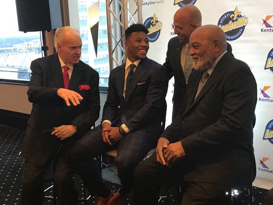 From left to right: Paul Hornung, Saquon Barkley, James