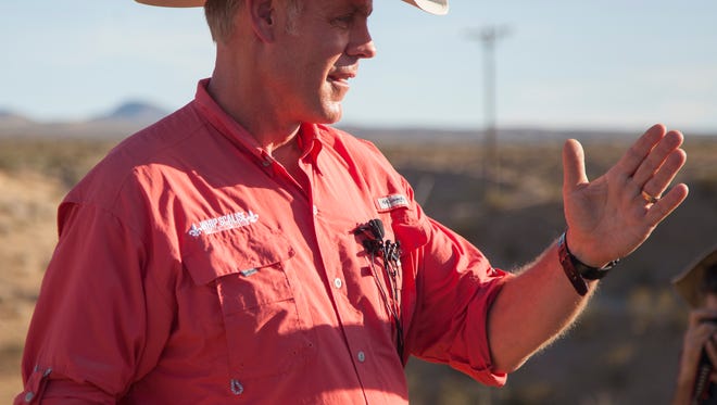 Secretary of the Interior Ryan Zinke visits Bunkerville, Nev. to discuss the future of Gold Butte and other local land issues Sunday, July 30, 2017.