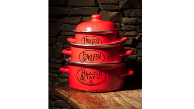 Hearth and Tap red pots