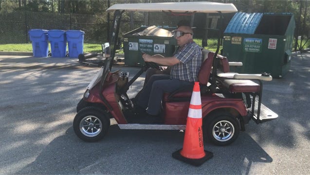 DUI goggles, approximately a person driving under three-times the legal limit of alcohol, were part of an obstacle course operated by the Florida Highway Patrol in advance of Labor Day. Participants, such as The News-Press reporter Michael Braun, above, were given a chance to try the course.