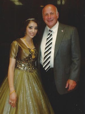 Now-Capt. Joseph Barca is pictured with Shammarah Hamideh at her engagement party last year.