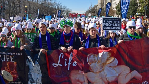 Thousands of anti-abortion activists from around t