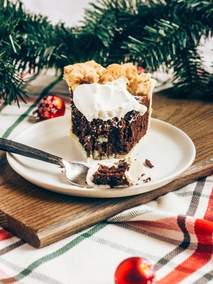 Peppermint Brownie Pie with Baileys Whipped Cream offers that pepperminty-chocolate profile we all love,