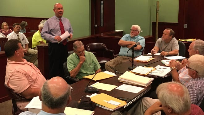 Chief of Staff Jason Mumpower, of the state Comptroller's Office, visited with Houston County commissioners during a budget meeting to ensure they "understand the magnitude" of not passing a balanced budget by the Aug. 31 deadline.