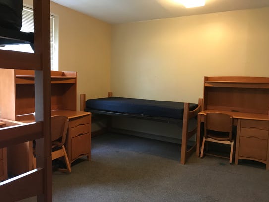 A dorm room at <a href=