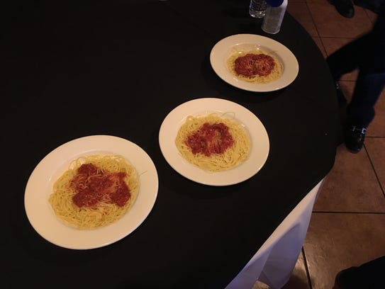 The three bowl of pasta prepared by Oregano's cooks