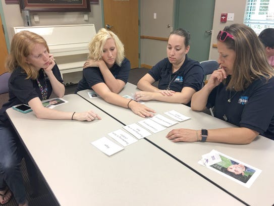 A group of Avalon Elementary School teachers complete