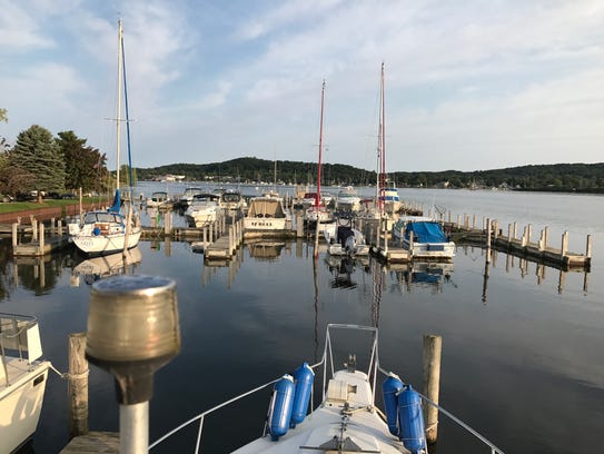 A general view of a marina on Betsie Lake, near Frankfort,