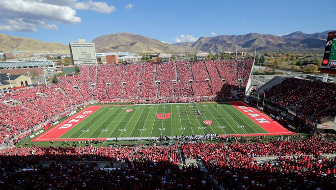 Utah's Rice-Eccles Stadium is shown in the first half during an NCAA college football game against Washington, Saturday, Oct. 29, 2016, in Salt Lake City.