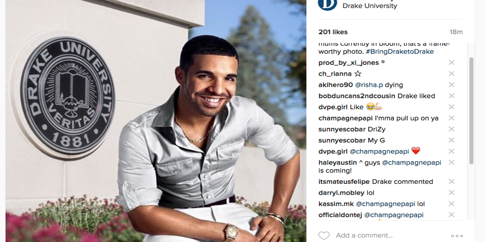 Drake The Rapper Drops Hint At Drake The University Visit On