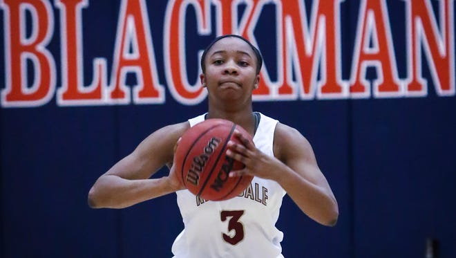 Riverdale's Anastasia Hayes passes the ball.
