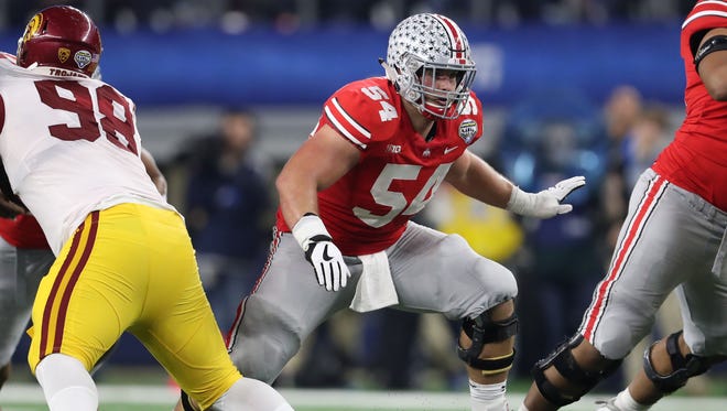 Ohio State Buckeyes center Billy Price (54) could be the Bengals pick in the first round.