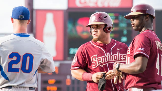 The Florida State Seminoles Baseball team defeated the University of Florida Gators by a score of 4-3 on Mike Martin field at Dick Howser stadium in Tallahassee, FL on Tuesday., April 15. FSU plays UF in the second round of the NCAA Tournament.