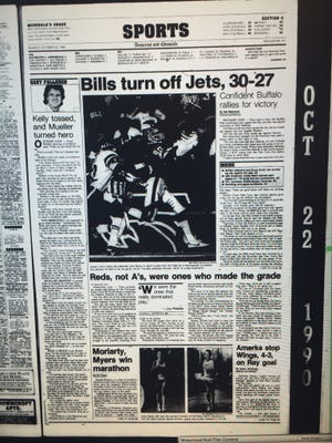 The Democrat and Chronicle's sports page on Oct. 22, 1990.