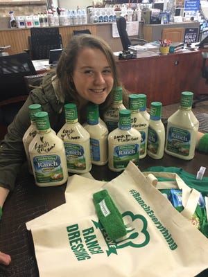 Carson Haase with her Hidden Valley Ranch package.