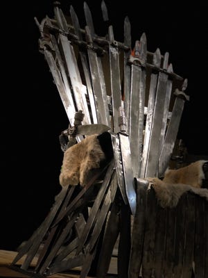 Frederica metal artist Sharon Naccarato created an Iron Throne replica for Saturday's "Game of Thrones" party at Smyrna's Painted Stave Distilling.