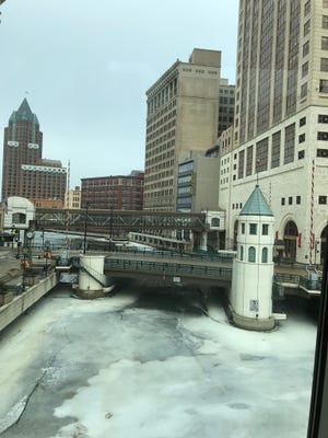 The skywalk system provides a beautiful vantage point of downtown Milwaukee.