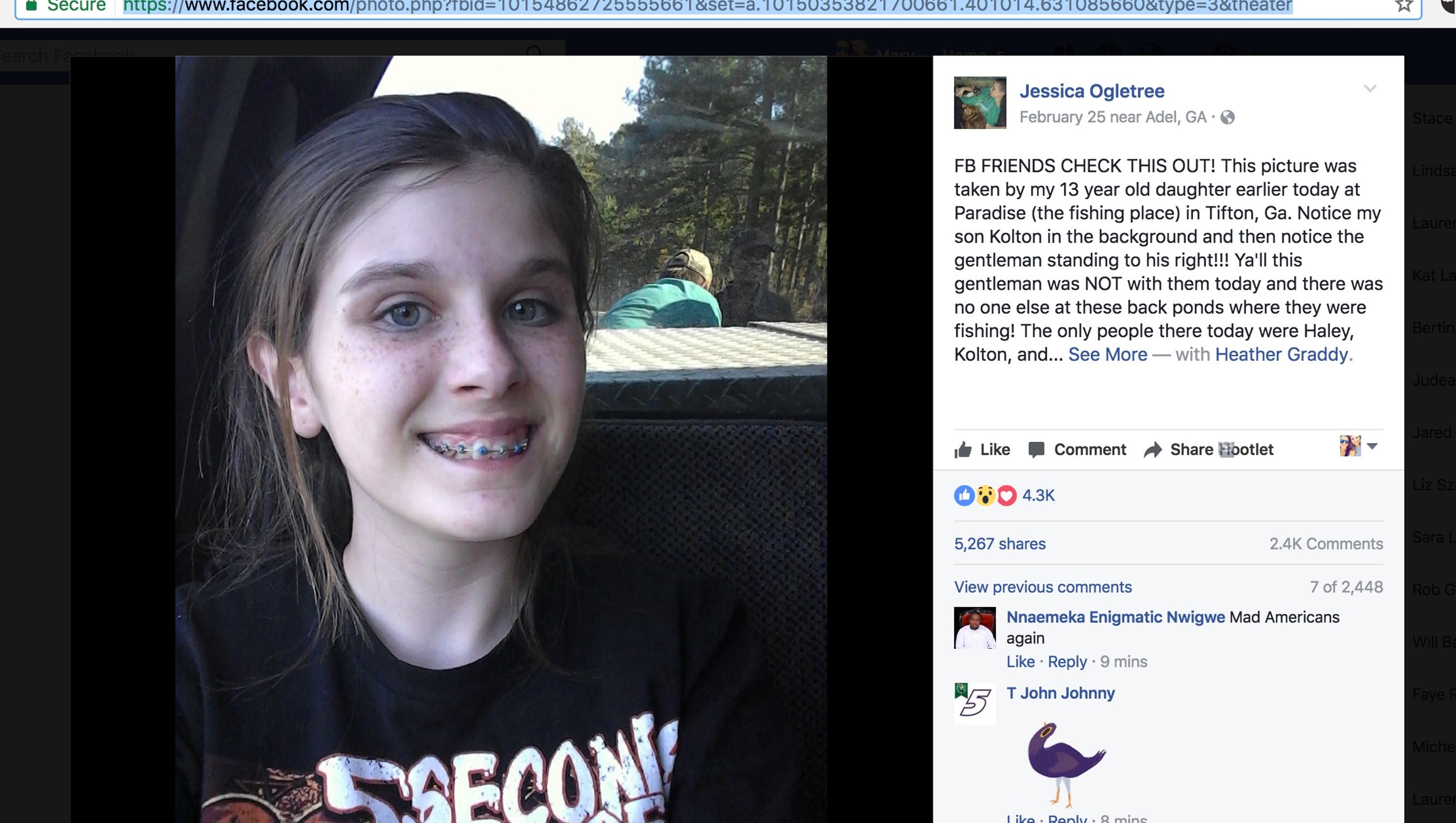 Real Or Fake Ghost Man Photobombs Ga Teens Selfie 