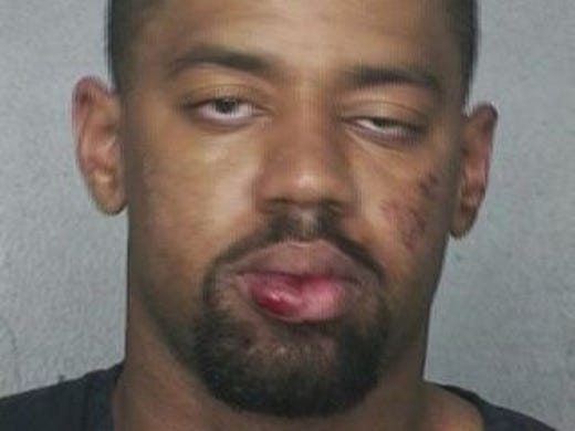 Miami Dolphins DE Derrick Shelby was arrested in Oct. 2014 on charges of trespassing and resisting arrest without violence.