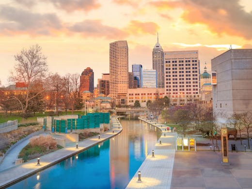 <b>44. Indiana</b><br /><b>• Average credit card balance:</b> $5,581<br /><b>• Cost of living:</b> 9.7 percent less than Average<br /><b>• Average credit score:</b> 667<br /><b>• Average number of cards:</b> 2.8