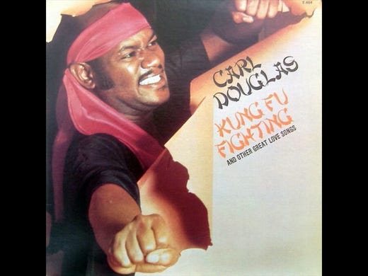 100. <strong>&quot;Kung Fu Fighting&quot;</strong> &bull; Artist: Carl Douglas &bull; Year: 1974 &bull; Total weeks on Billboard Hot 100: 18 &bull; Number of times covered: 41