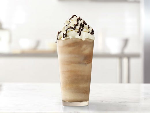 <strong>29. Arby&#39;s: Jamocha Handcrafted Shake-Large</strong><br />
<strong>&bull; Calories:</strong> 950<br />
<strong>&bull; Serving:</strong> 758 ml<br />
<strong>&bull; Fat content (trans fat):</strong> 0.5 grams<br />
<strong>&bull; Sodium:</strong> 700 mg<br />
<strong>&bull; Sugar:</strong> 141.0 g