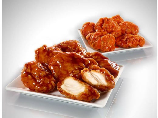 <strong>13. Krystal: Boneless Wings (12) W/BBQ Sauce</strong><br />
<strong>&bull; Calories:</strong> 1,080<br />
<strong>&bull; Serving:</strong> 12 pieces<br />
<strong>&bull; Fat content (trans fat):</strong> 3.0 grams<br />
<strong>&bull; Sodium:</strong> 4,040 mg<br />
<strong>&bull; Sugar:</strong> 32.0 g