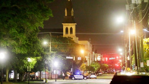 The Emanuel African Methodist Episcopal Church early after the shooting in Charleston.