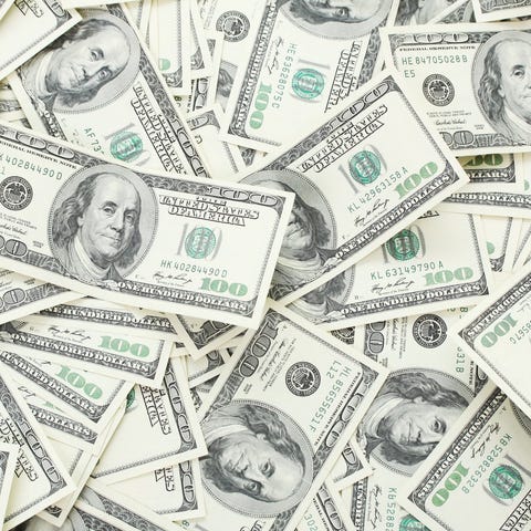 Pile of hundred-dollar bills