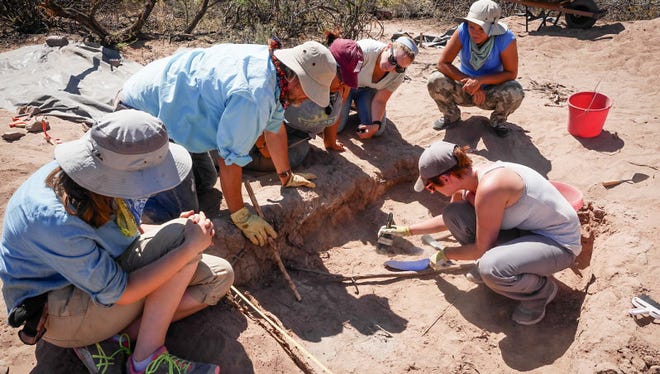 Anthropology students during field school at the Cottonwood Springs Pueblo. JUL16
