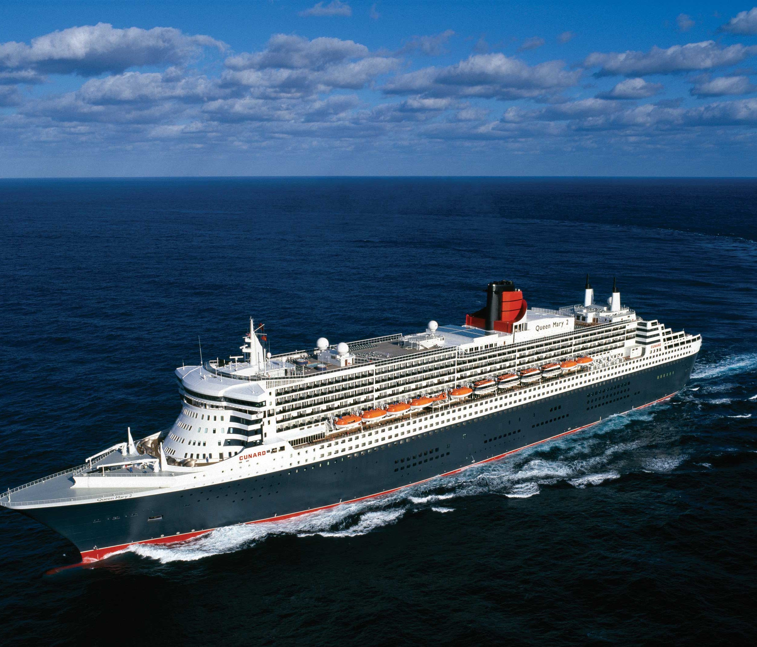 While still among the 20 biggest passenger vessels in the world, Queen Mary 2 retains a sleek and streamlined profile that would have been more common half a century ago.