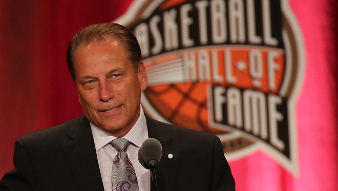 “Tonight, other than the birth of my children, is the proudest and greatest achievement of my life,” Tom Izzo said at his Basketball Hall of Fame induction Friday, Sept. 9, 2016.