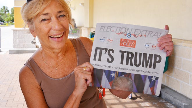 Wednesday morning found people exited or shocked about the election results. At Publix on Eau Gallie Blvd, Jane Havnaer of Indian Harbour Beach bought an Extra just as it came in the store. Her thoughts on the election, “It is what is is, we are who we are and it’s going to be all right.”
