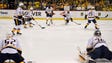 The Predators warm up before game 2 in the Stanley