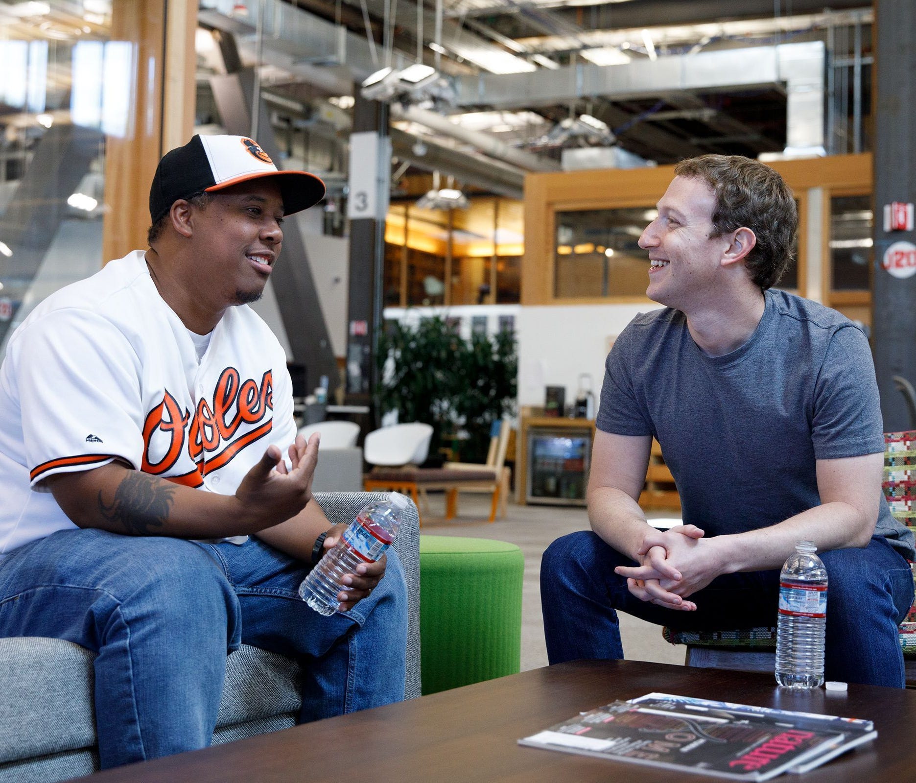 Facebook CEO Mark Zuckerberg meeting with Matt Prestbury, the administrator of a closed Facebook group called Black Fathers.