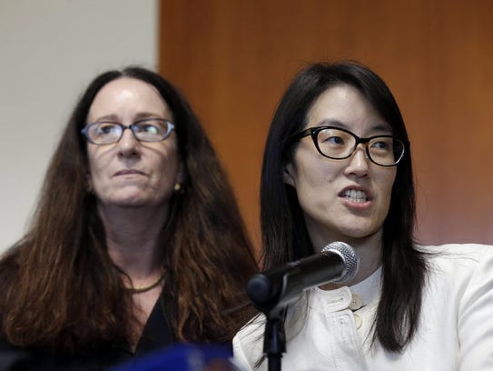 Therese Lawless, left, with her client Ellen Pao. "Leadership