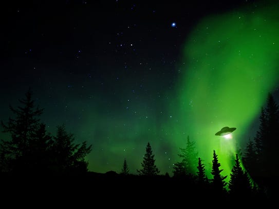 Illustration of UFO landing