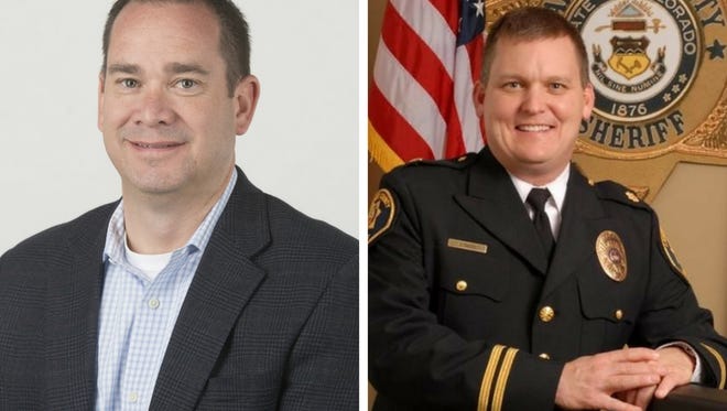 Fort Collins City Council Candidate Gordon Coombes (left) and Larimer County Sheriff Justin Smith