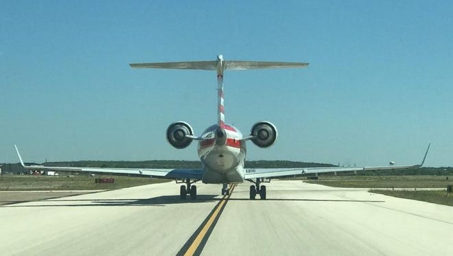 American Airlines larger plane takes off from San Angelo Regional Airport Friday, May 5. 